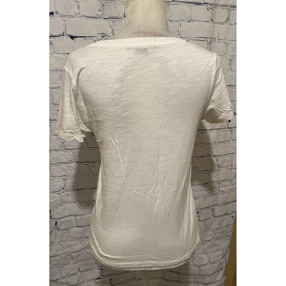 Social Standard By Sanctuary Women's White Scoop Neck Tee Shirt Short Sleeve XS - Picture 3 of 5